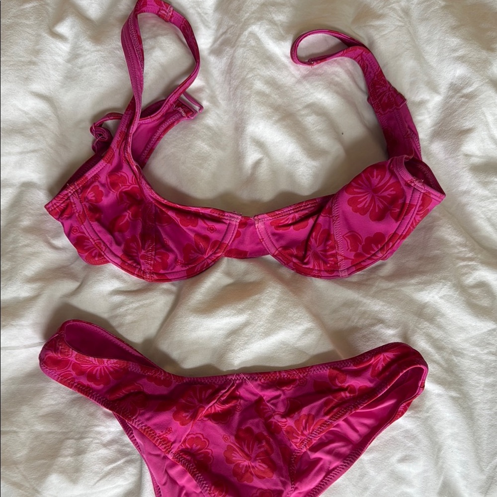 Pink Floral Bikini Set